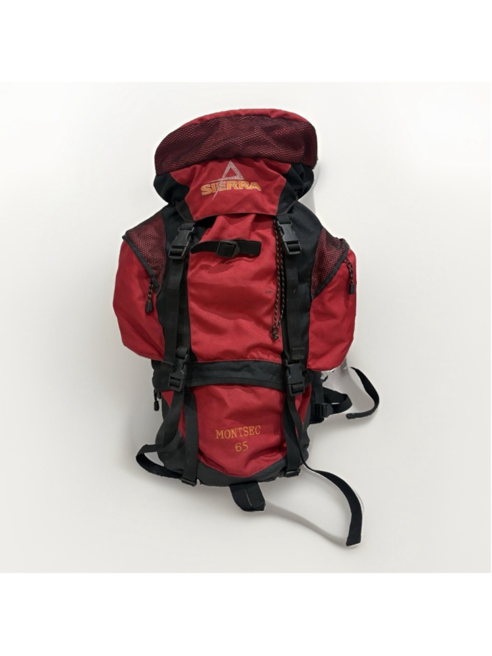 65L Internal Frame Backpack Sierra Montsec 65 Hiking Backpacking Camping Red